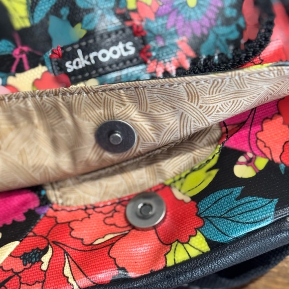 Sakroots Floral Crossbody Bag - Black Multicolor - Picture 11 of 13